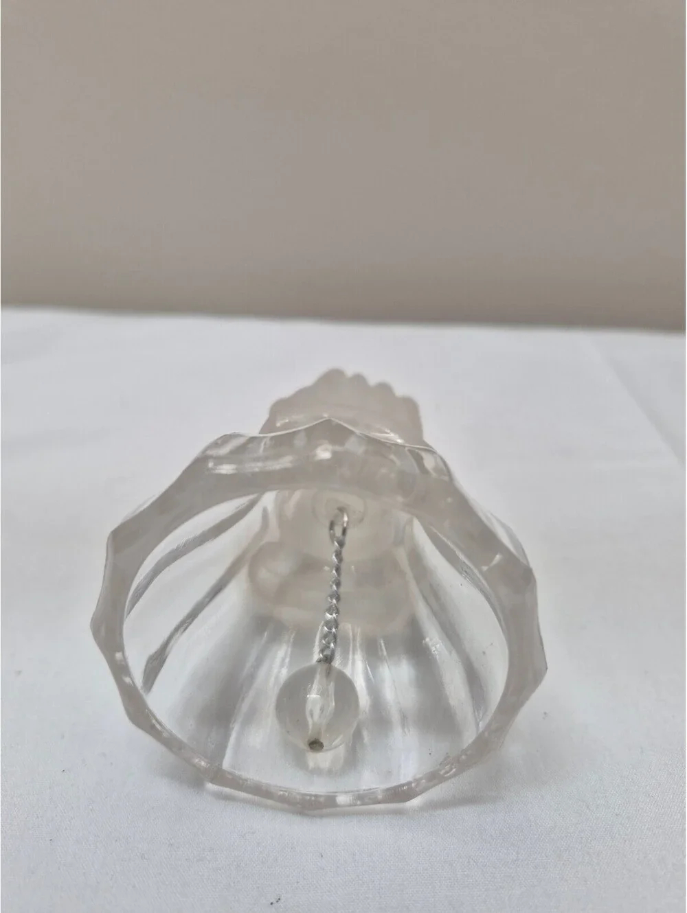 Emson Vintage Frosted Glass Praying Hands Figurine with Clear Base J5